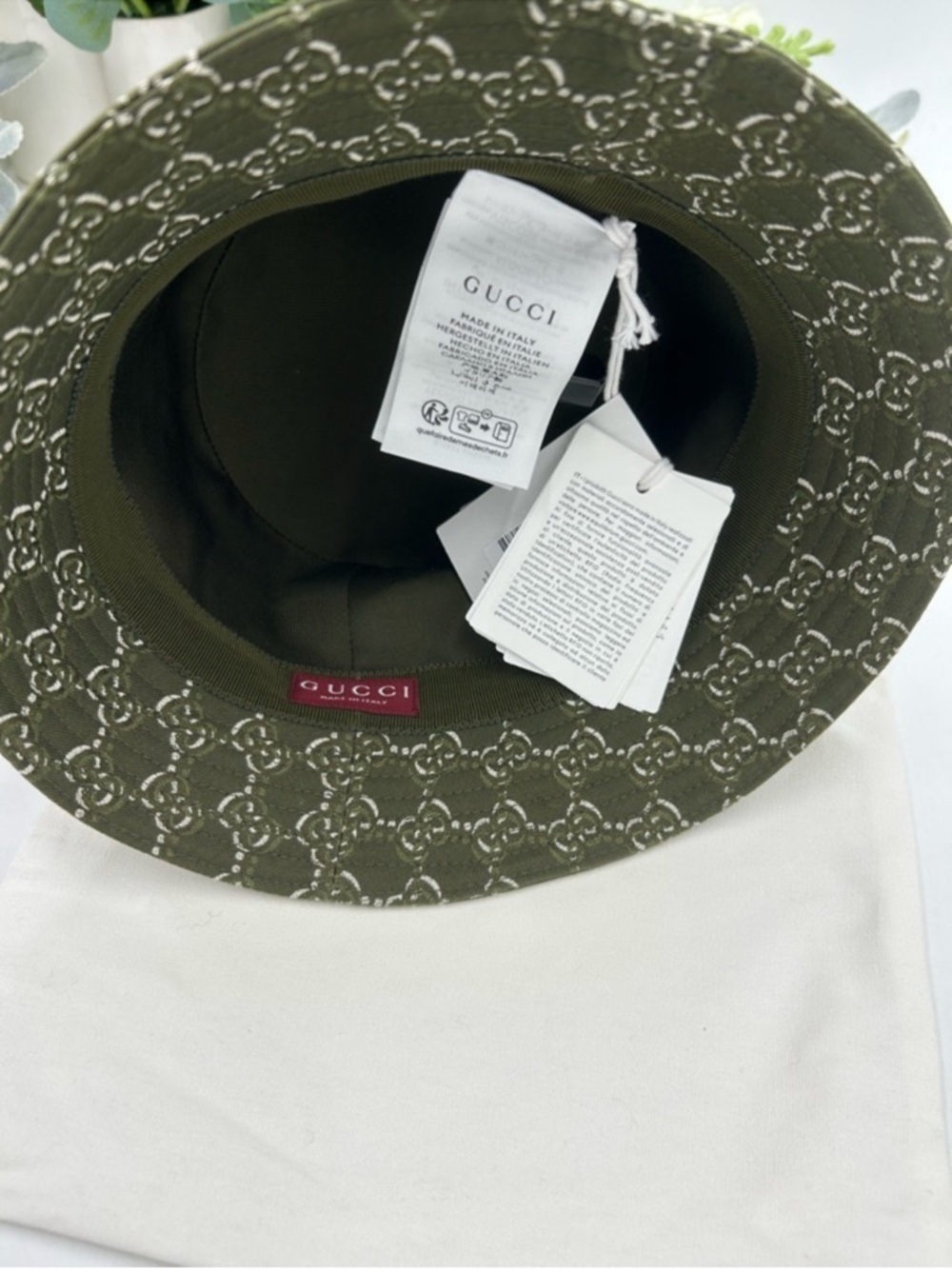 Men’s Gucci, GG shadow jacquard cotton bucket, hat, size small made in Italy - Picture 3 of 6